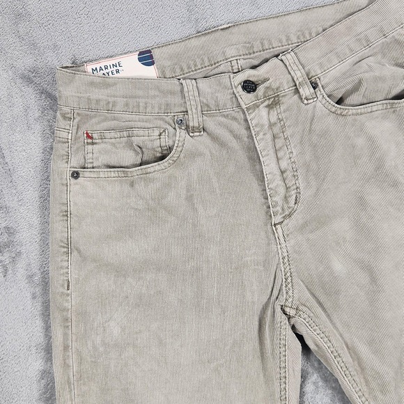 Marine Layer Cambridge Cord Pants Mens 30x30 Gray Corduroy Stretch Casual - Picture 4 of 16